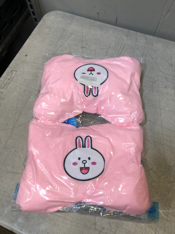 Photo 2 of 2Pcs Car Headrest Pillow, Cartoon Car Neck Pillow, Comfortable Soft Car Seat Pillow, Head Rest Cushion, Universal Headrest Pillow for Travelling and Home(Pink) 
