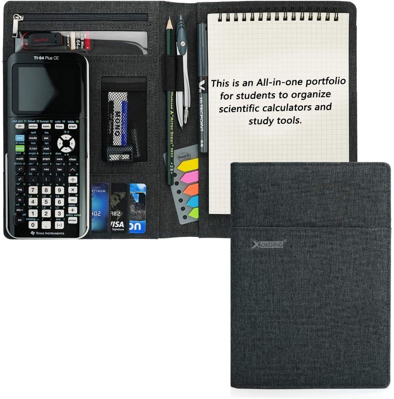 Photo 1 of Portfolio for Texas Instruments TI-CX II, TI-84 Plus CE, TI-Nspire Cx II CAS, All-in-one Protective Organizer for Most Scientific Graphing Calculators, Portfolio for Graphing Accessory (Space Gray)