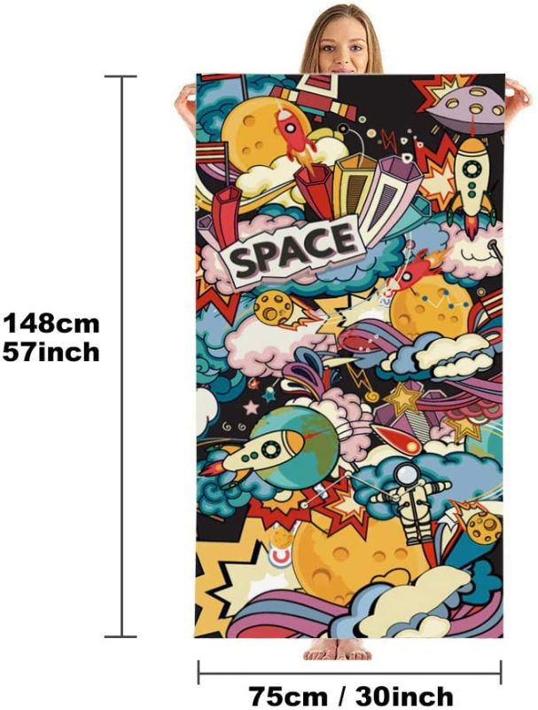 Photo 1 of ?2021NEW? Microfiber Beach Towel, Absorbent Beach Blanket - 150x75cm, Compact, Sand Proof, Best Lightweight Towel for The Swimming, Sports, Travel, Beach - Gift Waterproof Case
