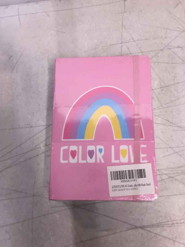Photo 1 of *Back to school*4 Pack Composition Notebooks, Journal Travelers Diary Notebooks Personalized Hard Cover Notebooks with Elastic Band, Cute Notebooks for Girls and Boys, LOVE IS LOVE lined paper A5 notebooks
