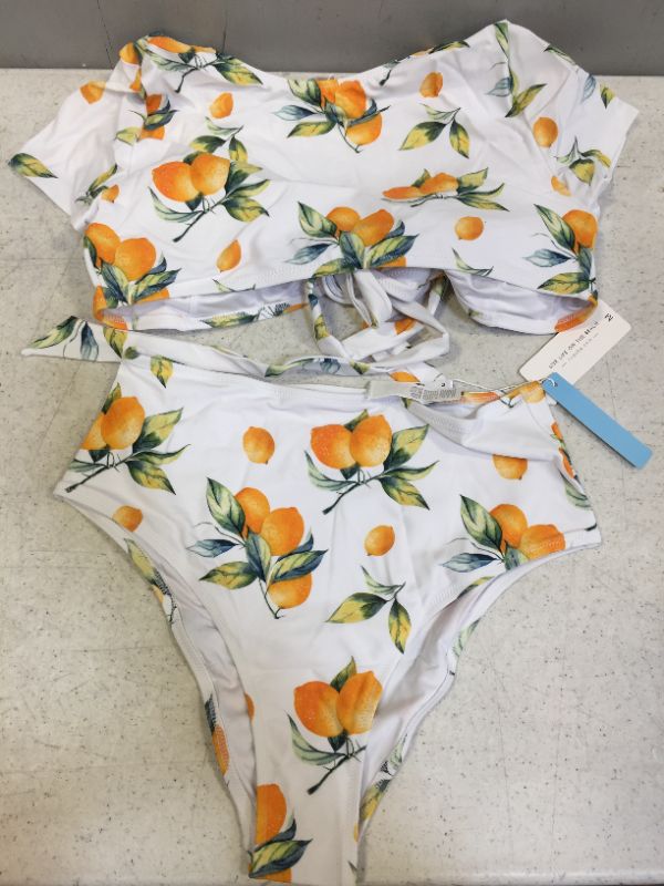 Photo 4 of Amina Fruit Print Wrap High Waisted Bikini  Size M