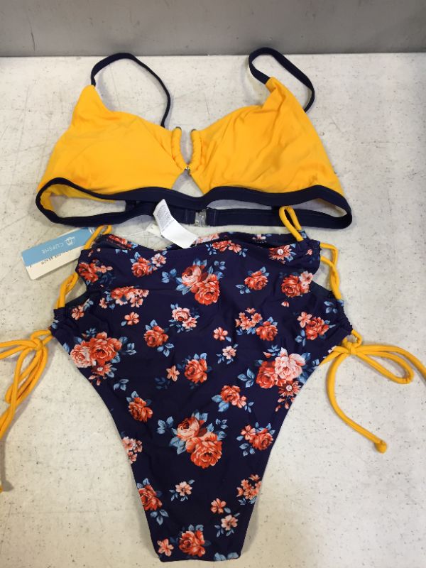 Photo 2 of Colorblock Floral High Waisted Bikini   2pc Size M