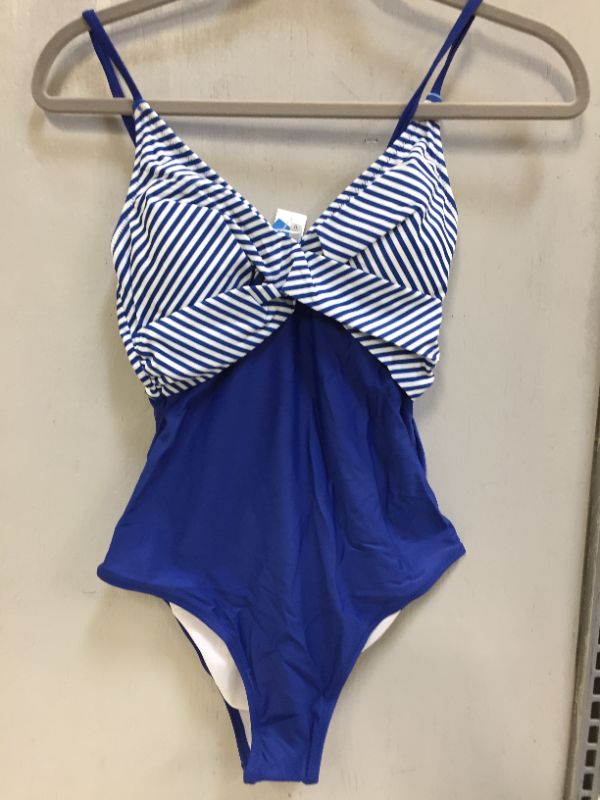 Photo 2 of Blue And Stripe One Piece Swimsuit Size M
