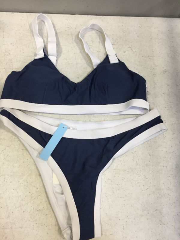 Photo 1 of 2PC Blue/White Bikini Size M
