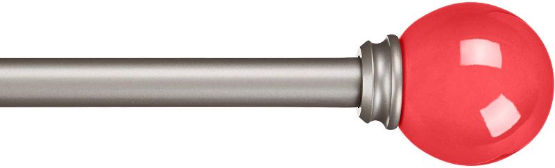 Photo 1 of Amazon Basics 5/8-Inch Decorative Curtain Rod with Round Finials, 84-Inch - 12-Inch, Pink
