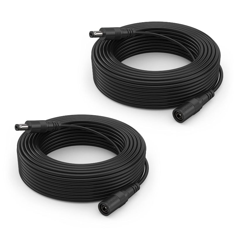 Photo 1 of ANNKE 2Pack (10m)30 ft 2.1mm X 5.5 mm DC 12 V Power Extension Cable for CCTV & IP Cameras, NVRs & DVRs, LED Strip Lights, Stereos and More Devices