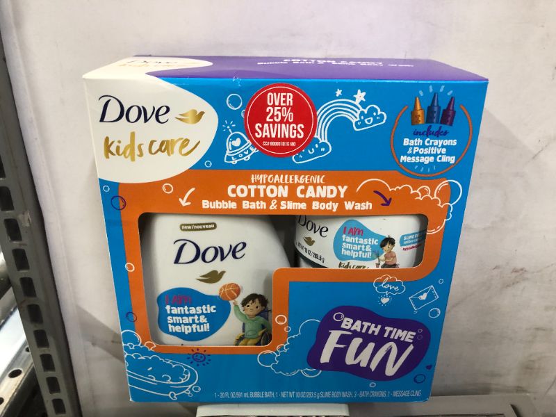 Photo 2 of Dove Beauty Kids' Cotton Candy Bubble Bath + Slime Body Wash + Bath Crayons Bath & Body Gift Pack Set - 3ct