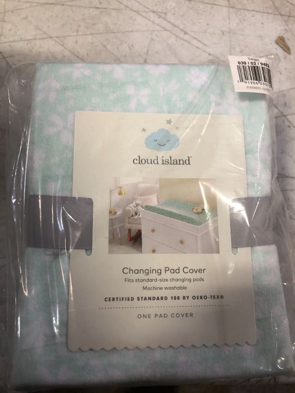 Photo 2 of Cloud Island Changing Pad Cover Mint Ditsy Floral