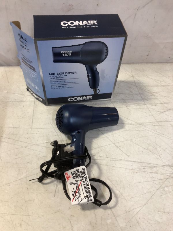 Photo 2 of Conair 1875 Watt Mid Size Styler Dryer Blue