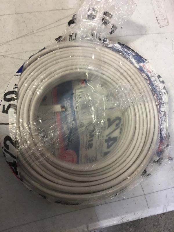 Photo 2 of Southwire 28827422 50' 14/2 with ground Romex brand SIMpull residential indoor electrical wire type NM-B, White