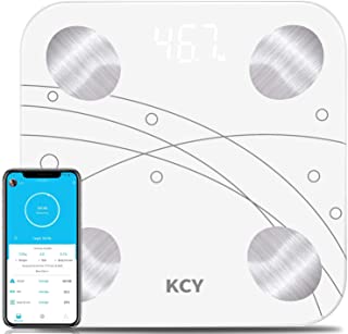 Photo 1 of KCY Bluetooth Body Fat Scale,Smart Wireless Bathroom Scale for Body Weight,LED Digital Weighing Percentage Scale,BMI,BMR 15 Key Body Composition Monitor Health Analyzer with Smartphone App Sync,White