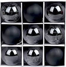 Photo 1 of Babigo 60mm/2.36" Christmas Ball Ornaments with Stuffed Delicate Decorations - Decorative Clear Plastic Xmas Balls Baubles Set (Black, 60mm/2.36") 2 PACKS