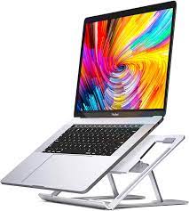 Photo 1 of SAVFY Laptop Stand, Foldable Portable Laptop Stand for Desk, Ergonomic Multi-Angle Adjustable Aluminum Light Weight Laptop Holder for 10''-17'' MacBook, iPad, Notebook