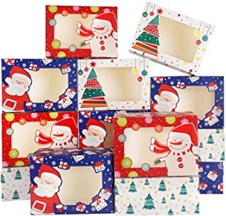 Photo 1 of 18pcs Christmas Cookie Boxes Bakery Treat Boxes with Window for Pastries Cupcakes Candy and Party Favor 8.3 x 5.9 x3.7 Inches by Superlele