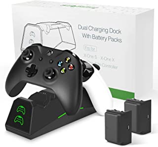 Photo 1 of innoAura Dual Xbox One Controller Charger - 1600mAh x 2 Rechargeable Battery Packs for Xbox One (S) / X/Elite Controller CHARGING DOCK ONLY