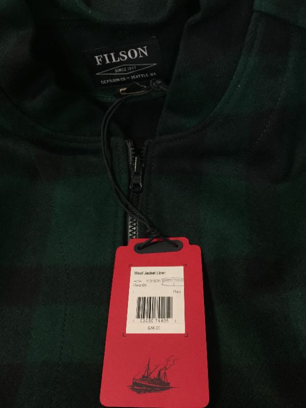 Photo 1 of Filson Mackinaw Wool Jacket Liner Green/Black Plaid Large
