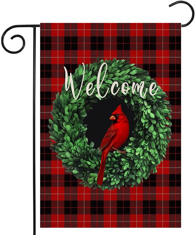 Photo 1 of Cardinal Christmas Garden Flag Double Sided 12.5x18 Inch Yard Flag Winter seasonal Holiday Outdoor Decoration
