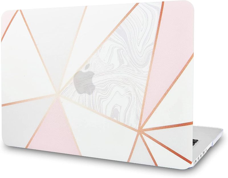 Photo 1 of KECC Compatible with MacBook Pro Retina 13 inch Case 2012-2015 Release A1502 A1425 Protective Plastic Hard Shell (White Marble with Pink Grey 2)

