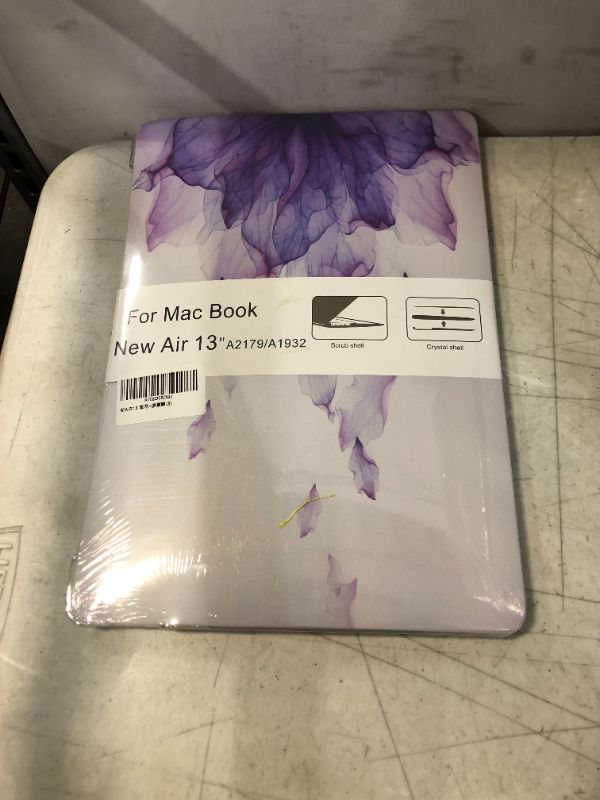 Photo 2 of KECC Compatible with MacBook Air 13 inch Case 2022 2021 2020 2019 2018 Release A2337 M1 A2179 A1932 Retina Display + Touch ID Protective Plastic Hard Shell + Screen Protector (Purple Flower)
