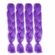 Photo 1 of JULYQUEEN GLOWING JUMBO BRAID CROCHET HAIR PURPLE 24 INCH SYNTHETIC HAIR