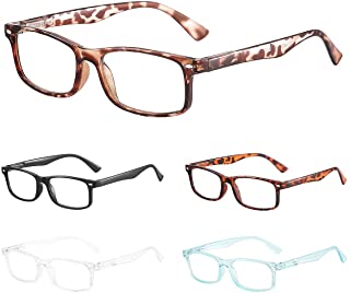 Photo 1 of BLS 5 Pack Reading Glasses, Fashion Square Computer Glasses Anti UV Ray/Eye Strain/Glare Women/Men 1.5 x