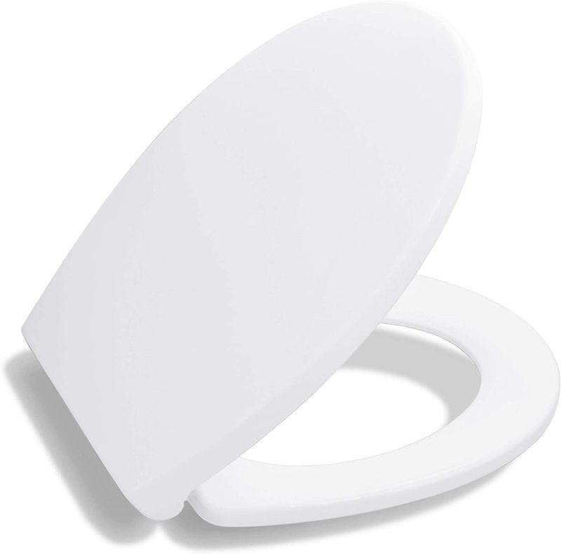 Photo 1 of Bath Royale BR620-00 White Premium Round Toilet Seat Slow Close, Replacement Toilet Seat Fits All Toilet Brands including Kohler, Toto and American Standard