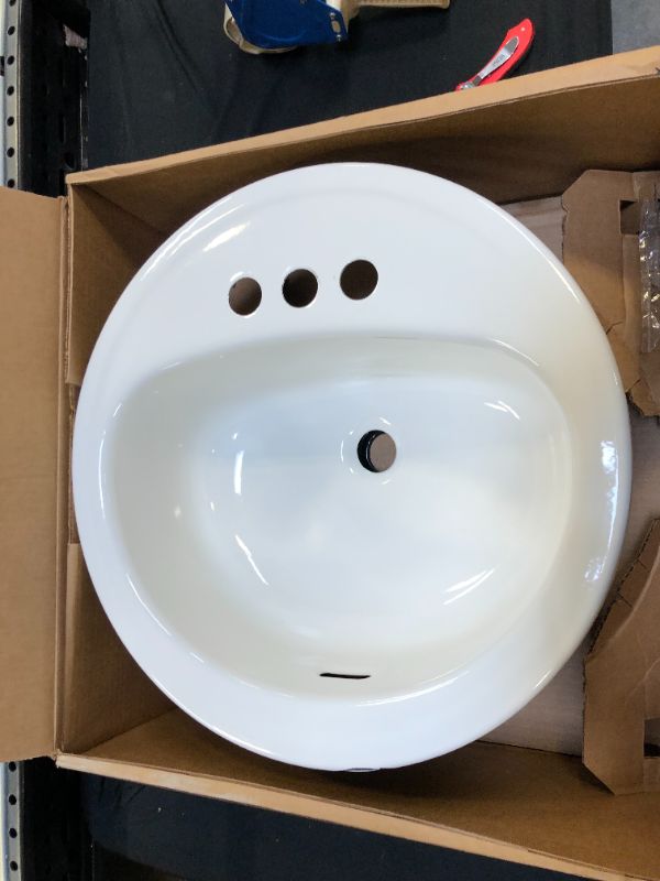 Photo 2 of Bootz Industries Laurel Round Drop-In Bathroom Sink in White