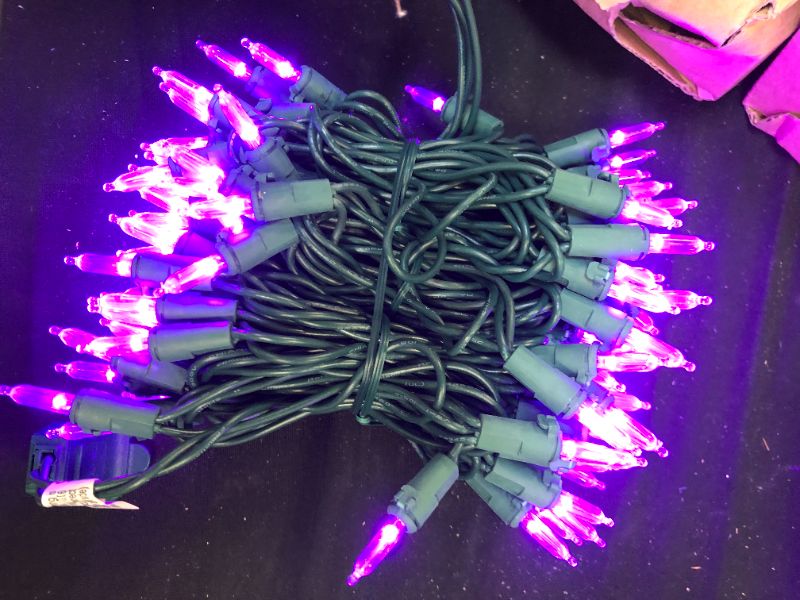 Photo 2 of 28.8 ft. 100-Light Purple Mini LED Light Set
