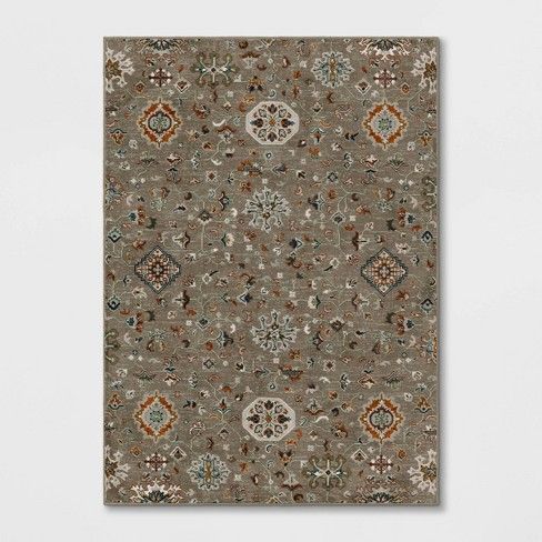 Photo 1 of 5'x7' Wenham Ornate Woven Area Rug Gray - Threshold™
