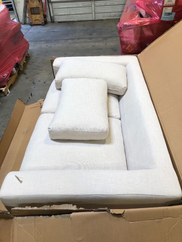 Photo 2 of Amazon Brand - Stone & Beam Westview Extra-Deep Down-Filled Loveseat Sofa Couch, 75.6"W, Cream
