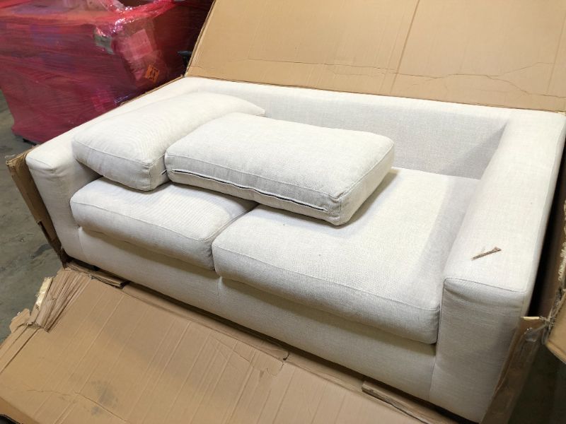 Photo 3 of Amazon Brand - Stone & Beam Westview Extra-Deep Down-Filled Loveseat Sofa Couch, 75.6"W, Cream
