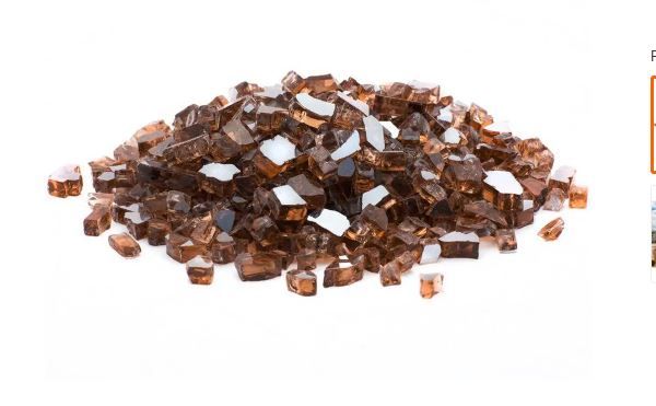 Photo 1 of 1/4 in. 10 lb. Copper Reflective Tempered Fire Glass
