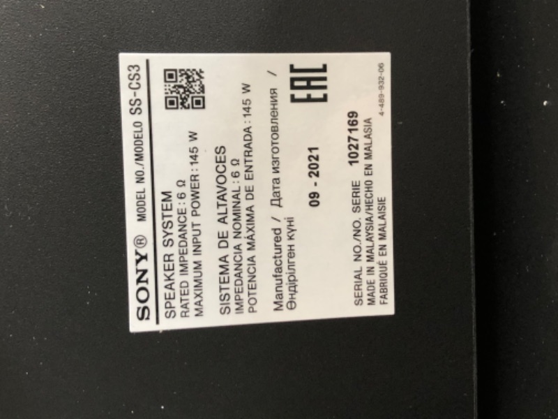 Photo 4 of Sony SSCS3 3-Way Floor-Standing Speaker (Single) - Black