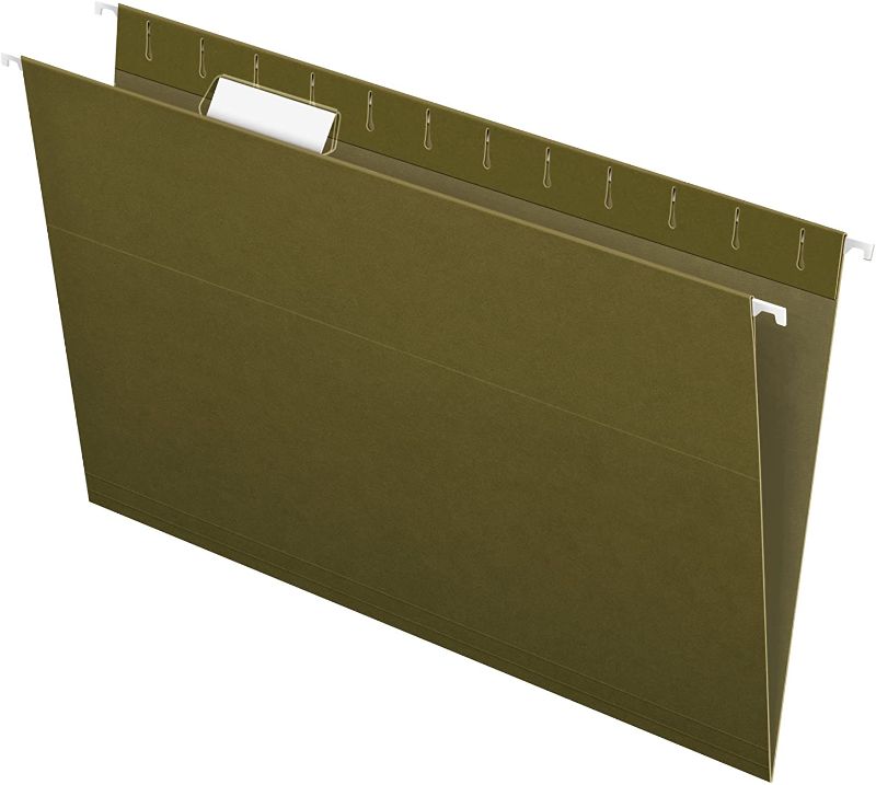Photo 1 of Pendaflex Recycled Hanging Folders, Legal Size, Standard Green, 1/5 Cut, 25/BX (81622)
(( OPEN BOX ))