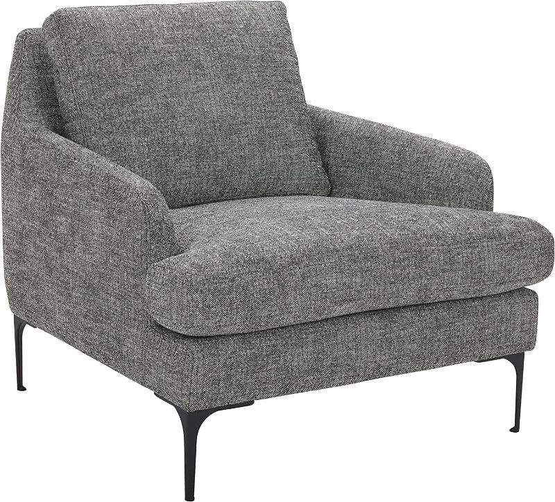 Photo 1 of Amazon Brand – Rivet Modern Living Room Accent Chair with Metal Legs, 35.4"W, Dark Gray
