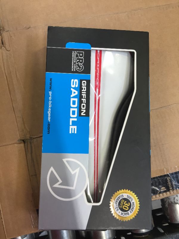 Photo 1 of Pro Griffon Ti Saddle With Titanium Rails 142mm Black W/white/red In Box
