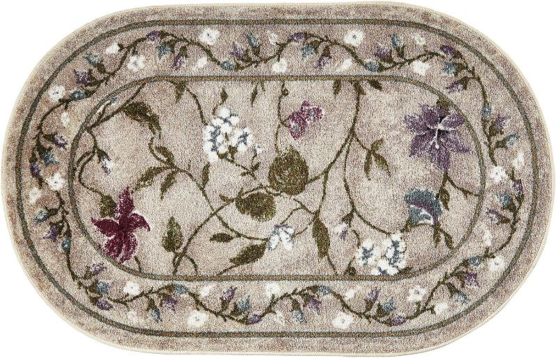 Photo 1 of Brumlow Mills Butterfly Floral Area Rug for Kitchen, Dining, Living Room, Bedroom, Doorway Mat or Home Accent Carpet, 30" x 46", Opal
