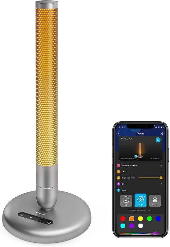 Photo 1 of Govee Smart LED RGBWW Table Lamp, Dimmable Design Lamp Works with Alexa, Google Assistant, APP and Touch Buttons Control, Bedside Lamp with 20 Scene Modes and 2 Music Modes for Bedroom, Living Room
