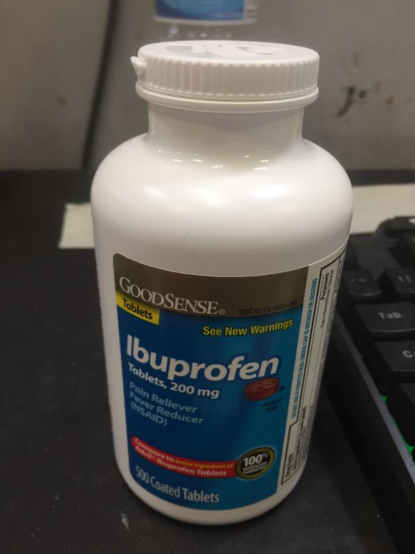 Photo 2 of GoodSense 200 mg Ibuprofen Tablets, Fever Reducer and Pain Relief from Body Aches, Headache, Arthritis Pain and More, 500 Count
