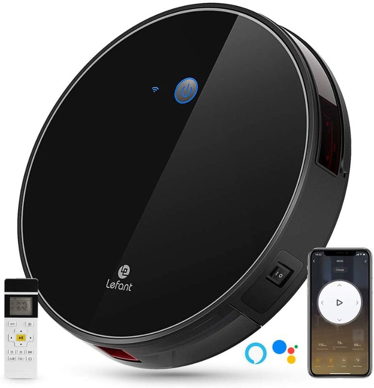 Photo 1 of LEFANT Robot Vacuum, M520 Robotic Vacuums Cleaner, 2200Pa Strong Suction, Wi-Fi Connectivity Robotic Vacuum, Compatible with Alexa and Google, Self-Charging, Good for Pet Hair, Carpets, Hard Floors
