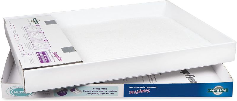 Photo 1 of PetSafe ScoopFree Cat Litter Box Tray Refills with Sensitive Non Clumping Crystals - Single Pack - PAC00-14232, White
