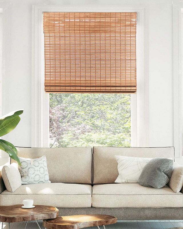 Photo 2 of CHICOLOGY Bamboo Blinds , Bamboo Shades , Roman Shades for Windows , Roman Window Shades , Window Shades for Home , Bamboo Shades for Patio , Blinds & Shades , Window Shade , 47"W X 64"H, Squirrel
