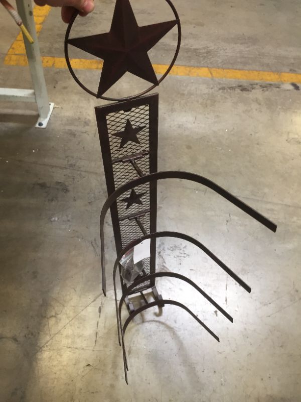 Photo 2 of BestGiftEver Metal Star 4 Cowboy Hat Rack Fold-Up Wall Hanging Decoration Rustic Western Style
