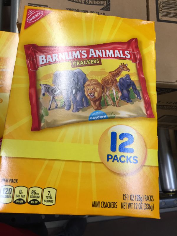 Photo 1 of 4 Barnum'S Original Animal Crackers, 12 - 1 Oz Snack Packs exp.30 jun 2021