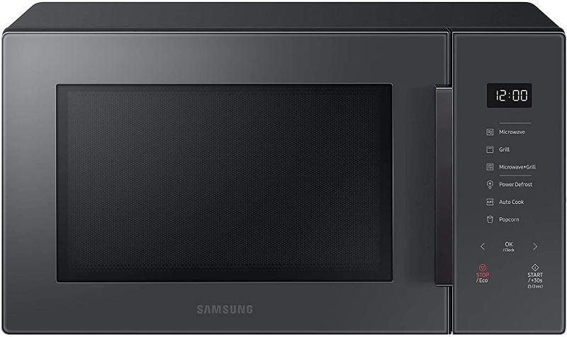 Photo 1 of Samsung MG11T5018CC Countertop Oven with 1.1 Cu. Ft. Capacity Element Counter Top Grill Microwave, Charcoal
