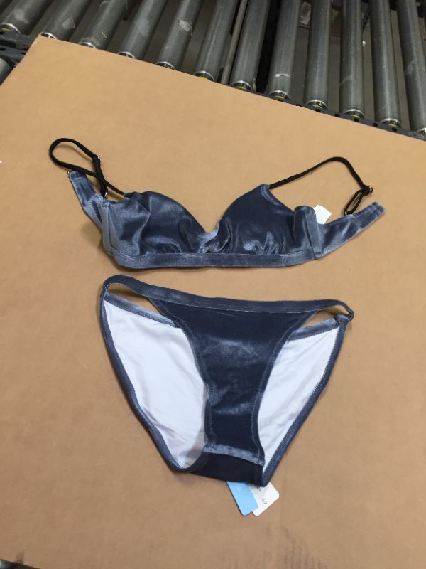 Photo 2 of Silvery Gray Velvet Bikini S
