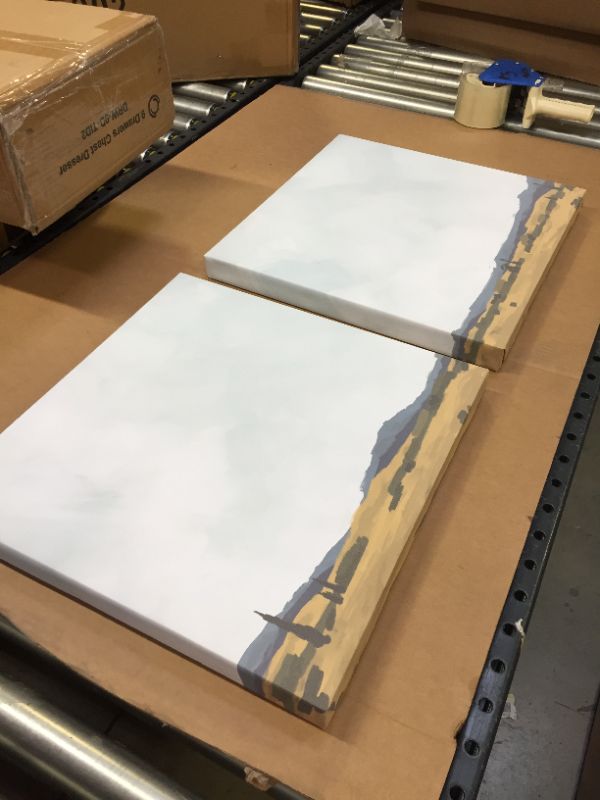 Photo 1 of Stupell Industries Mountain Meadow Landscape Countryside Abstraction, Design by Jacob Green Canvas Wall Art, 2pc, Each 17 x 17, Blue