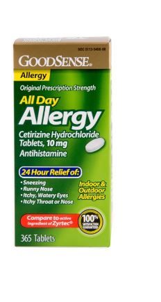 Photo 1 of 2 GOODSENSE All Day Allergy Cetirizine HCL Tablets, 365 Tablets Best By 07/2022 
