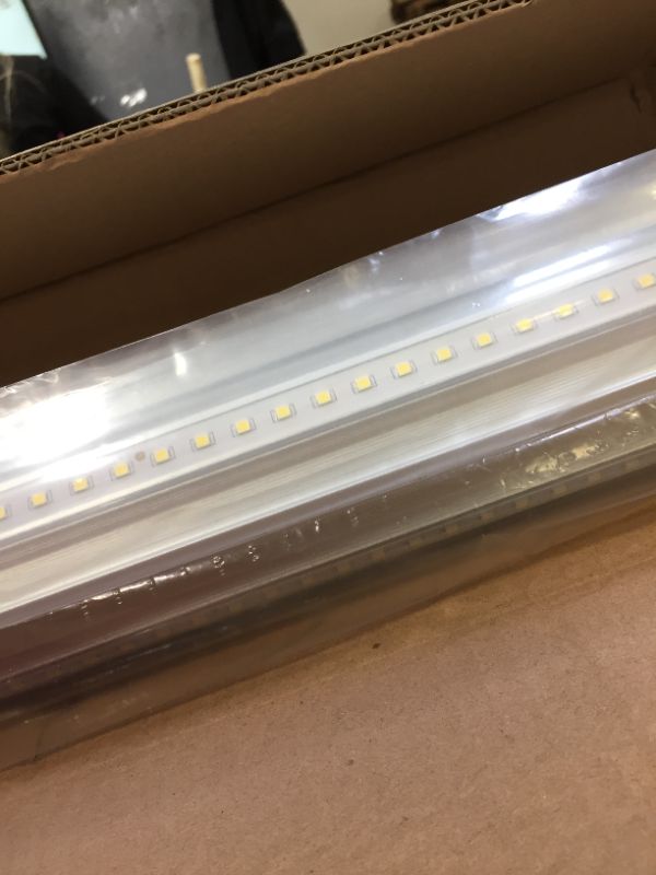 Photo 2 of  8FT LED Shop Light, V Shape Integrated T8 LED Tube Light,10000LM, 80W, 5000K Daylight, 8 Foot Linkable Shop Lights W/ Built-in ON/Off Switch for Warehouse, Workshop, ETL, 10 Pack

