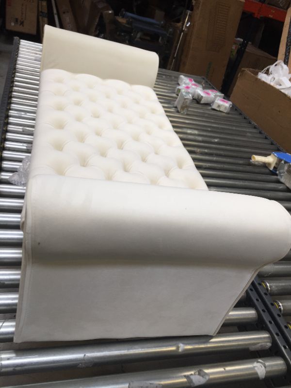 Photo 1 of Berggren New Velvet Armed Storage Bench, Ivory
